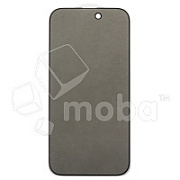 Защитное стекло "Антишпион" для iPhone 14 Pro Черное (Закалённое, полное покрытие)