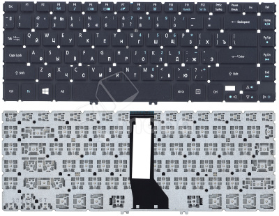 Клавиатура для ноутбука Acer Aspire R7-571 черная c подсветкой горизонтальный Enter